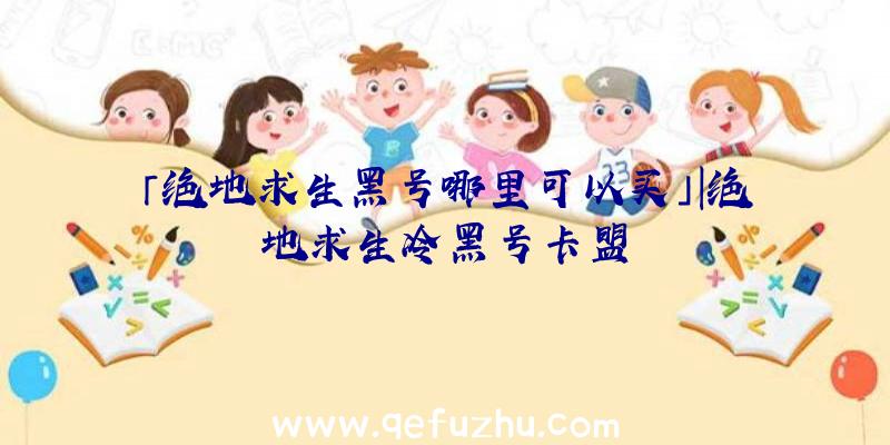 「绝地求生黑号哪里可以买」|绝地求生冷黑号卡盟